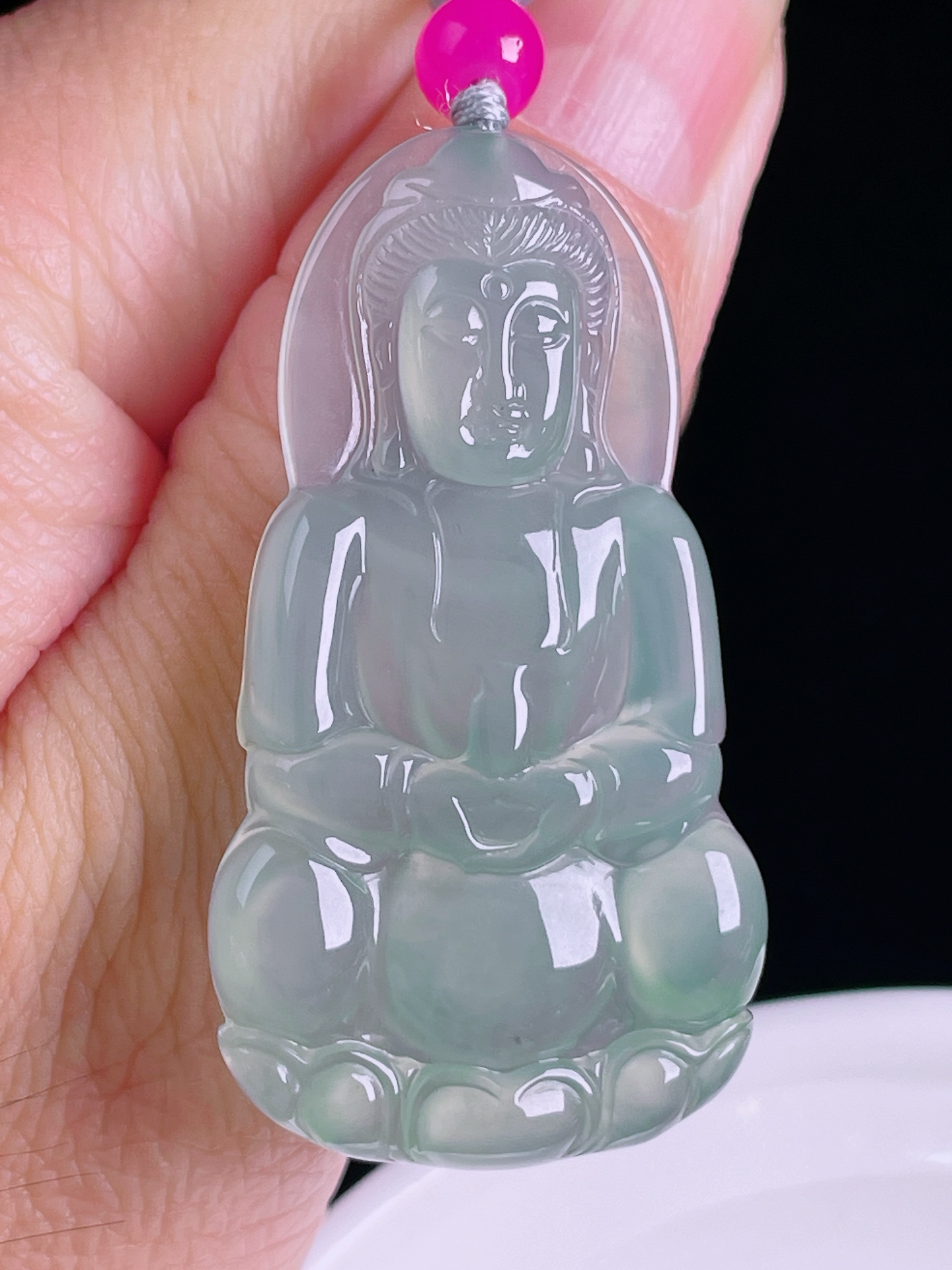 ️高冰观音，老种起光，细底通透，尺寸：48.4/26.6/4.5mm0816
