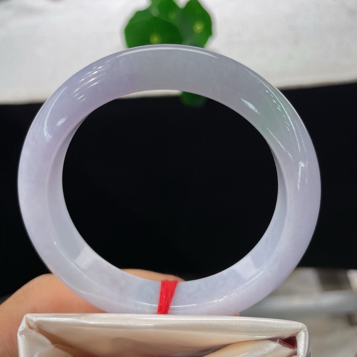翡翠手镯 圈口54.8/11.9:8.4，三彩正圈，54/55可戴，鸿运当头，肚里藏金，无裂