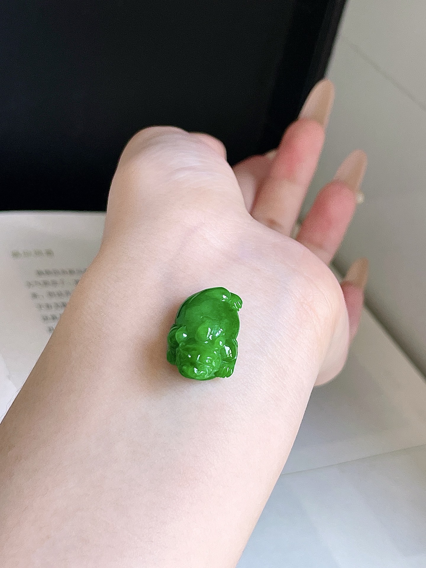 ️ 满绿三脚金蟾, 无裂, 裸石 22.4/13.6/8.9