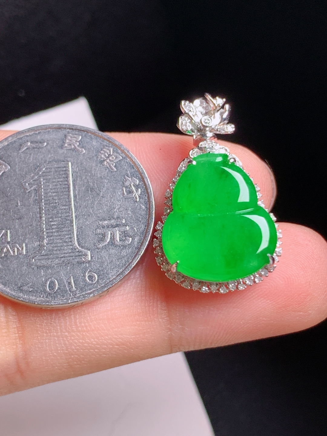 ️ 冰阳绿葫芦吊坠，胶感十足，饱满灵动，福禄双全