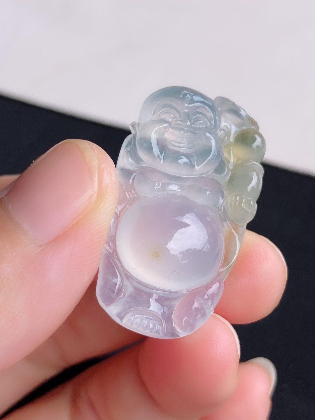 ️双彩布袋佛，晶莹剔透，尺寸34.6/20/8/自然光实拍