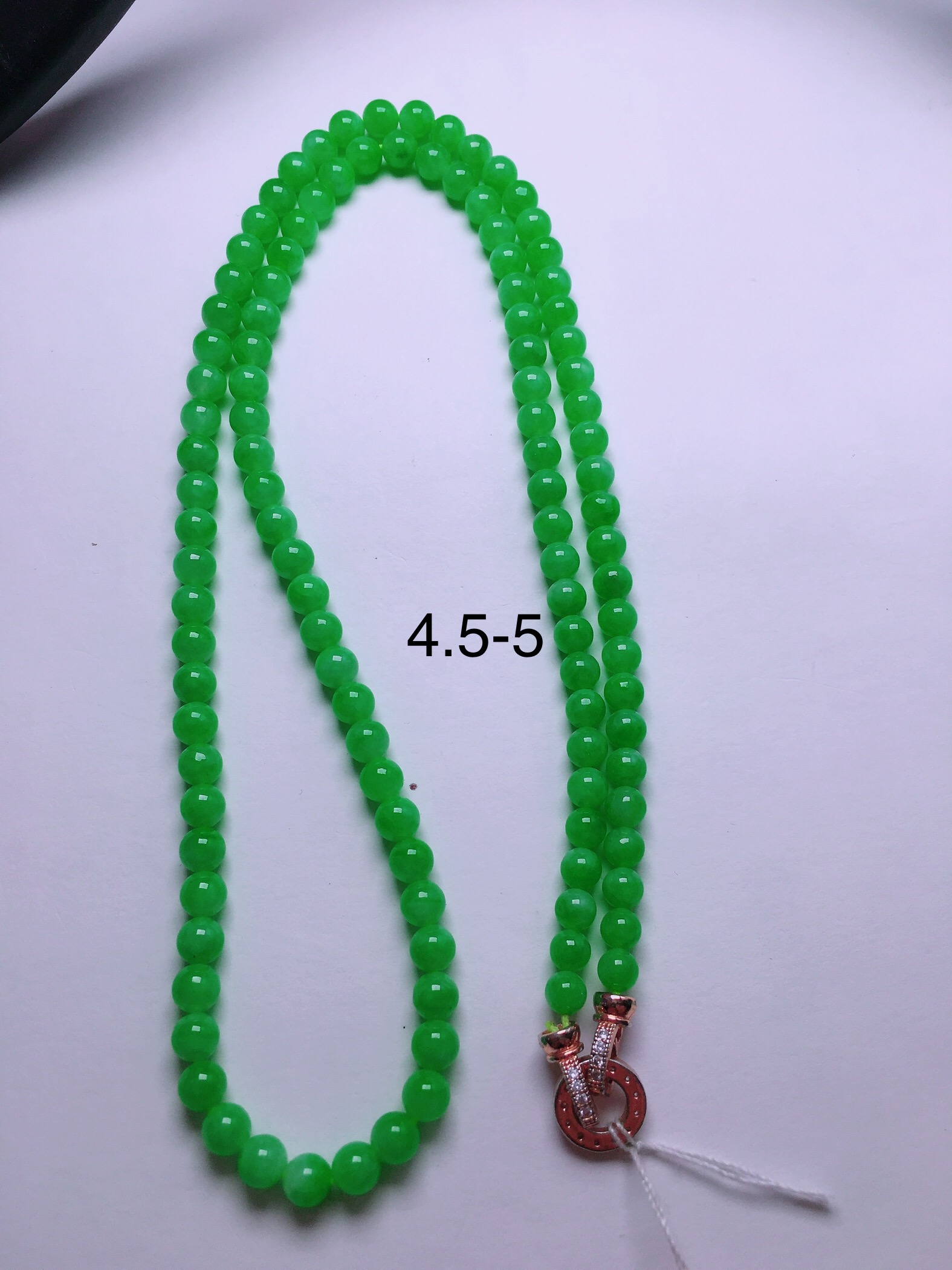 ️高冰绿珠子项链，晶莹剔透，新颖时尚，品相，4.5-5