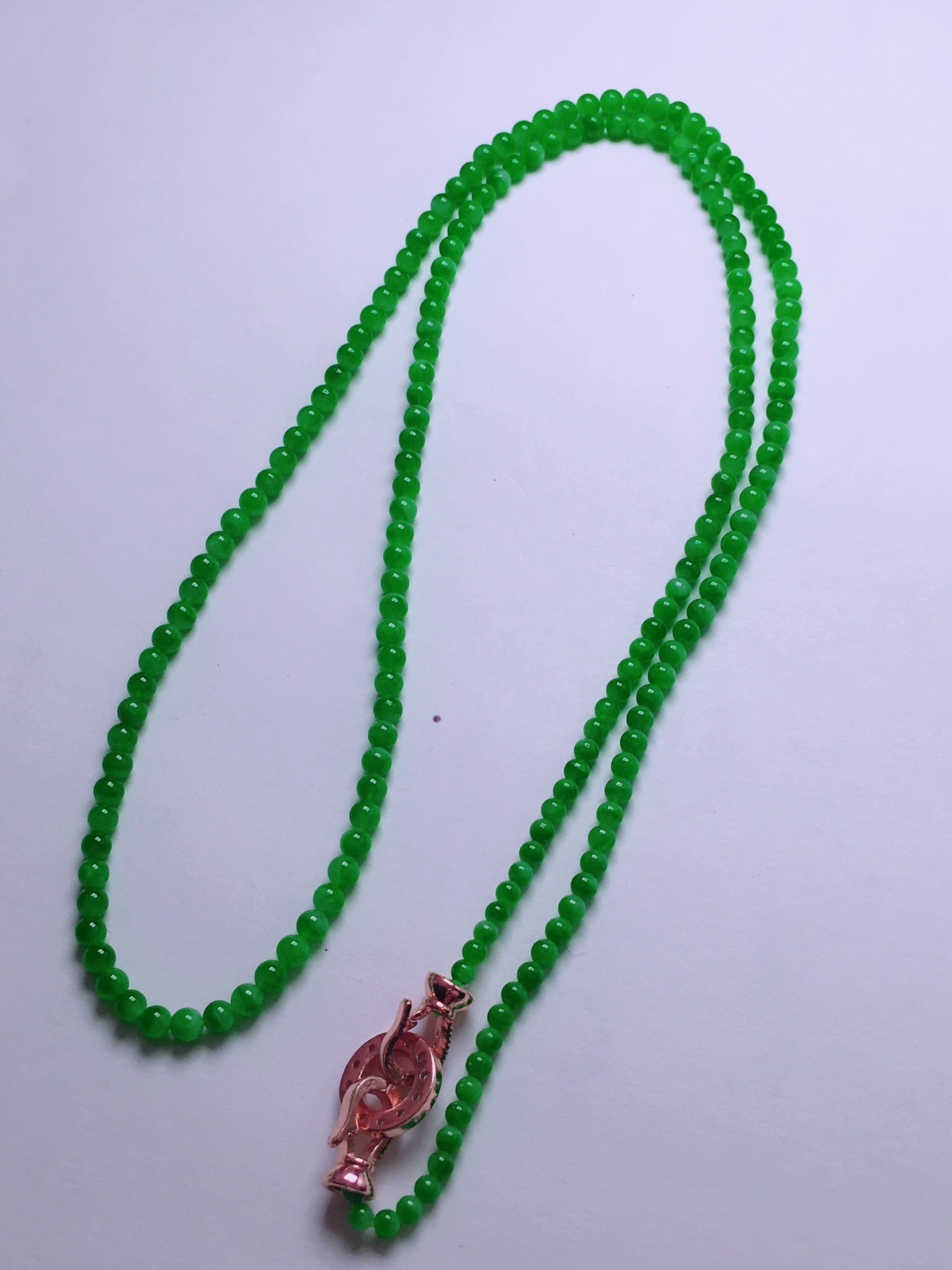 ️高冰绿珠子项链，晶莹剔透，新颖时尚，品相，2.4-3.2
