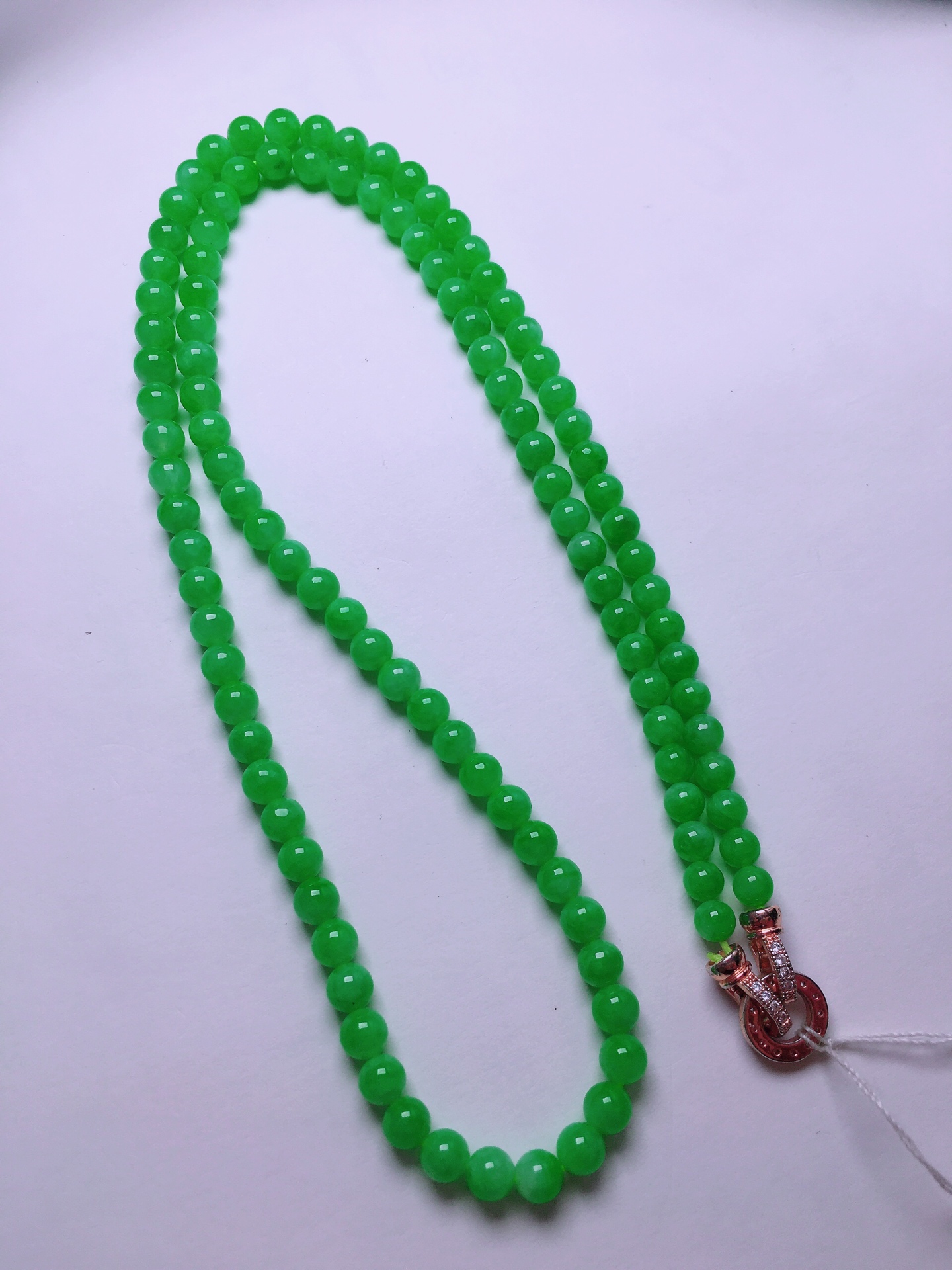 ️高冰绿珠子项链，晶莹剔透，新颖时尚，品相，4.5-5