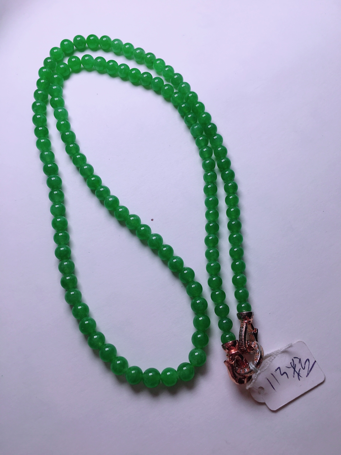 ️高冰绿珠子项链，晶莹剔透，新颖时尚，品相，5-5.6