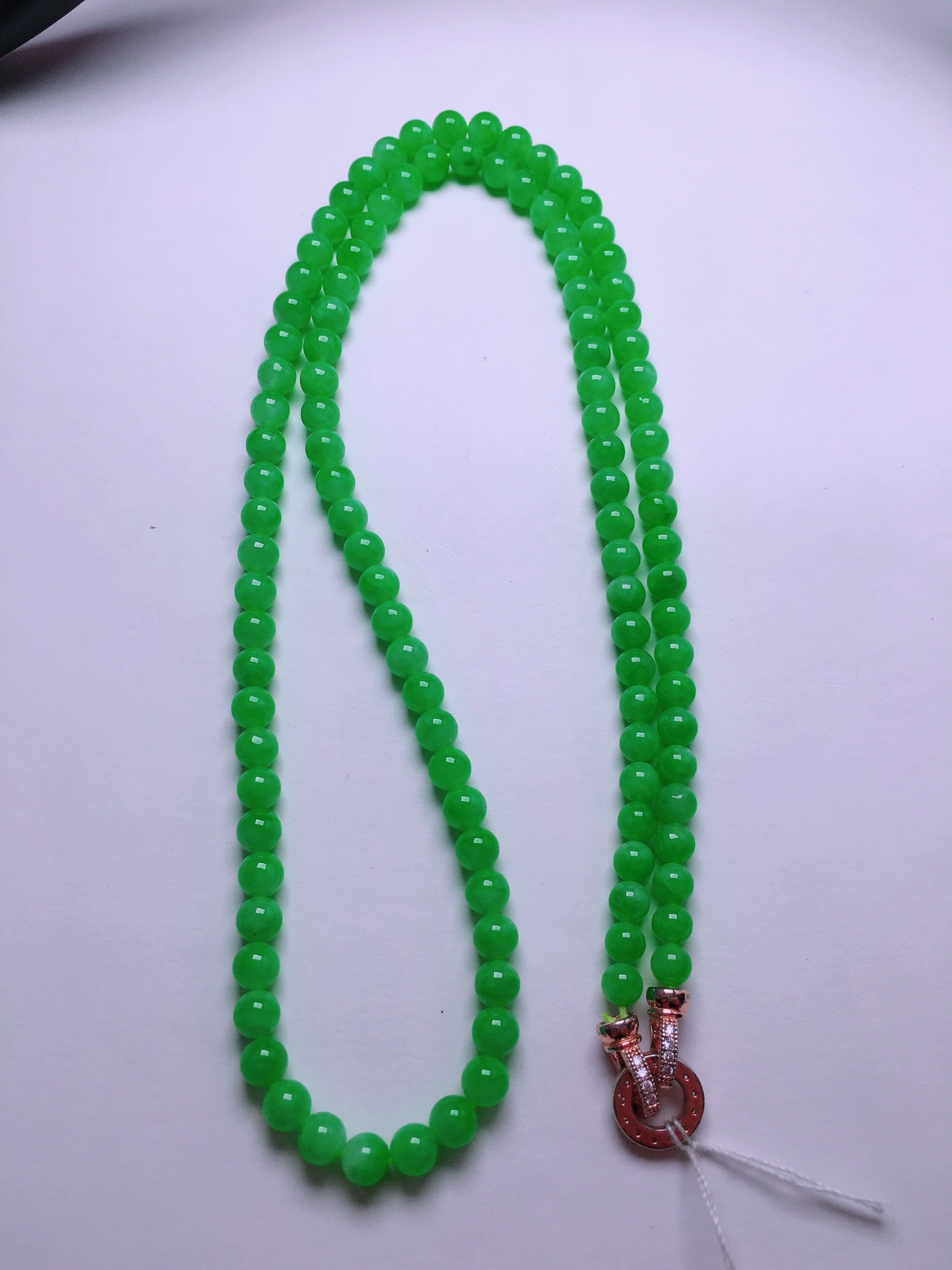️高冰绿珠子项链，晶莹剔透，新颖时尚，品相，4.5-5