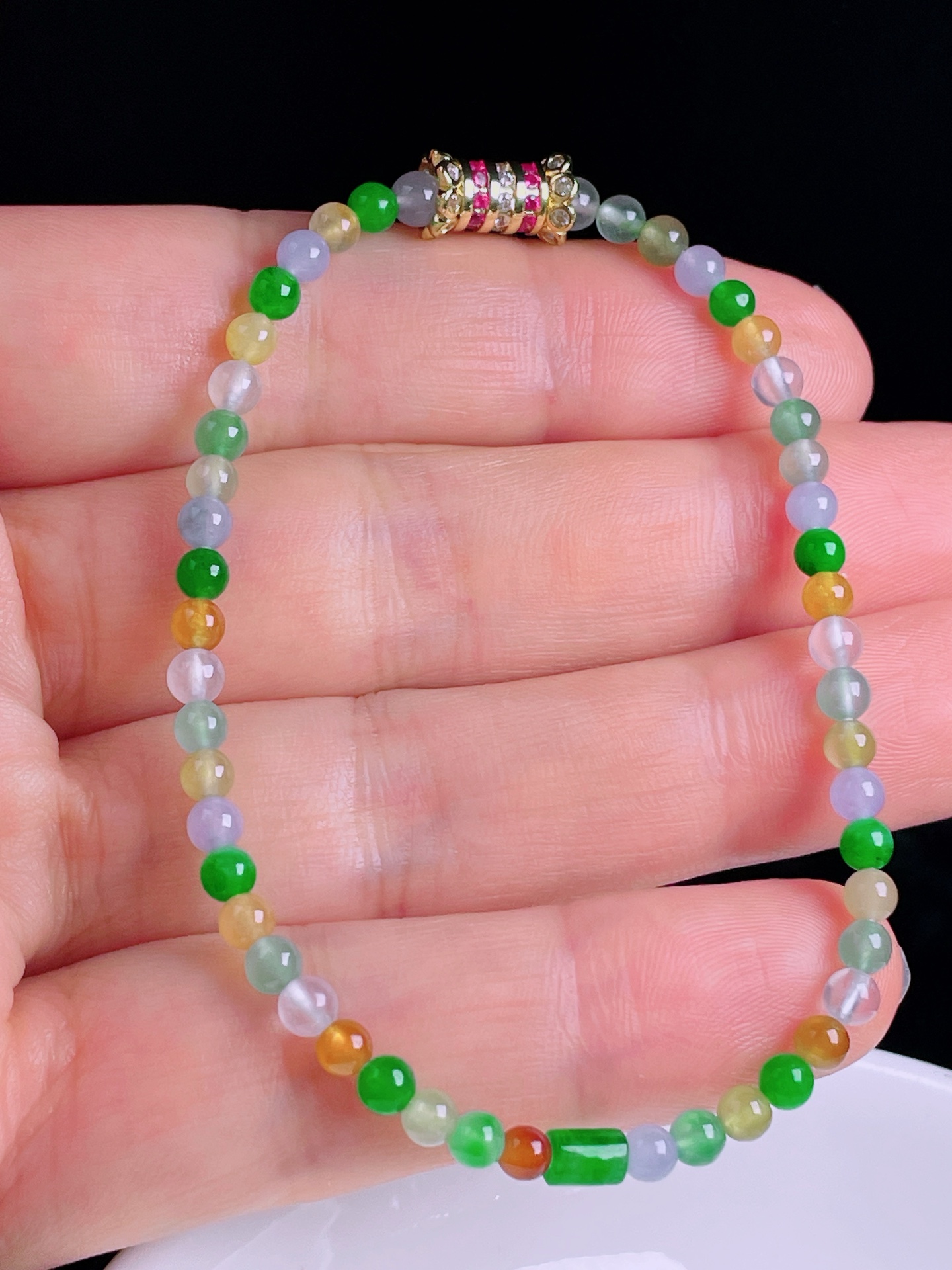 ️冰种手链，老种起光，细底通透，尺寸：3.5mm0817