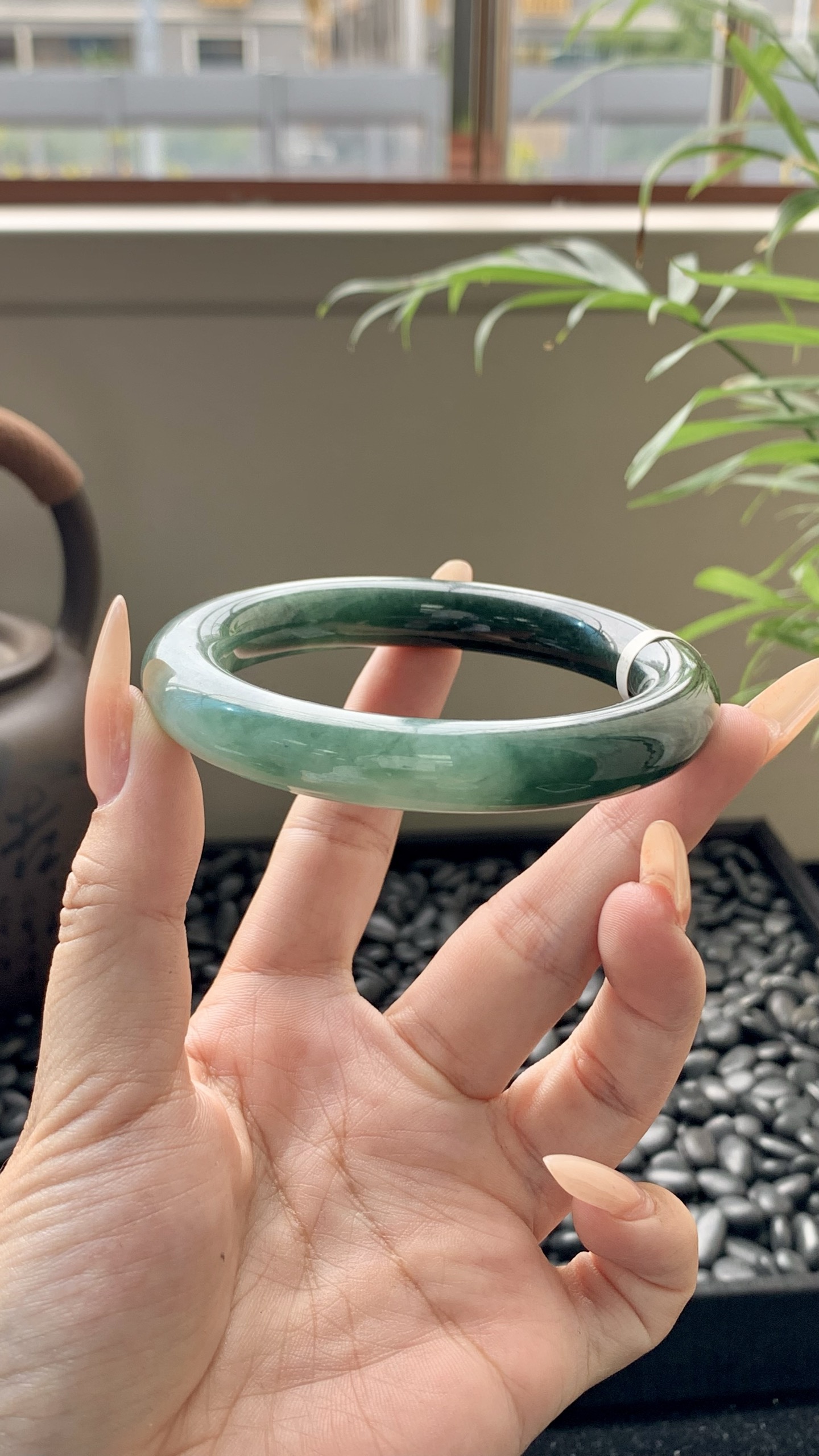 油青半山水飘花正圈成品 HYC-427 ⭕️55.5-10.5-11