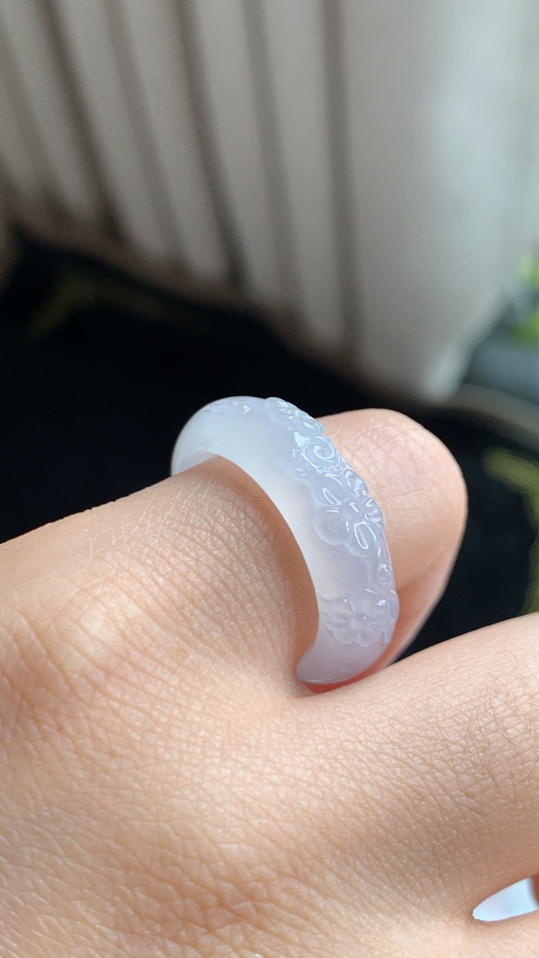 ️天然翡翠，冰梅花戒指，尺寸7-4.5圈口13 j813