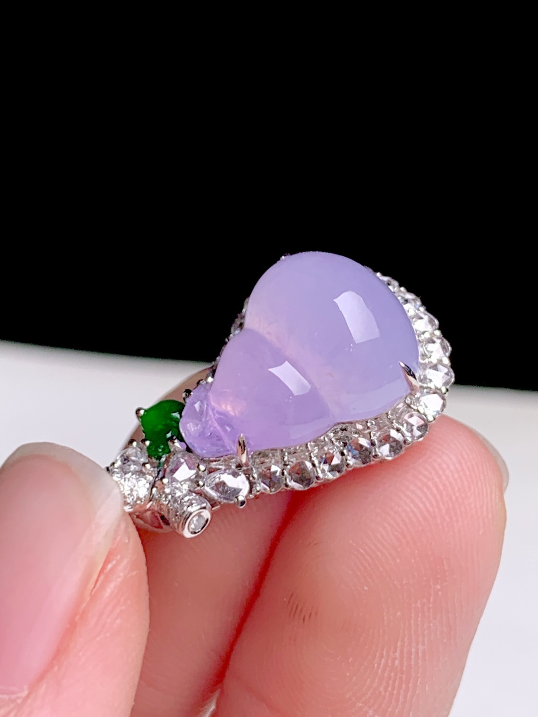 冰粉紫葫芦，18k金钻镶嵌，22.5-14.2-12