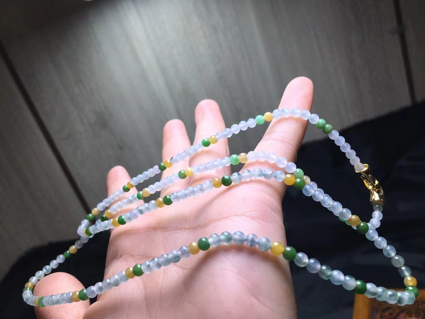️ 冰彩小米珠，卡3.8mm，195颗，种好，玉质细腻，均匀，色彩斑斓，颗颗精选，耐看