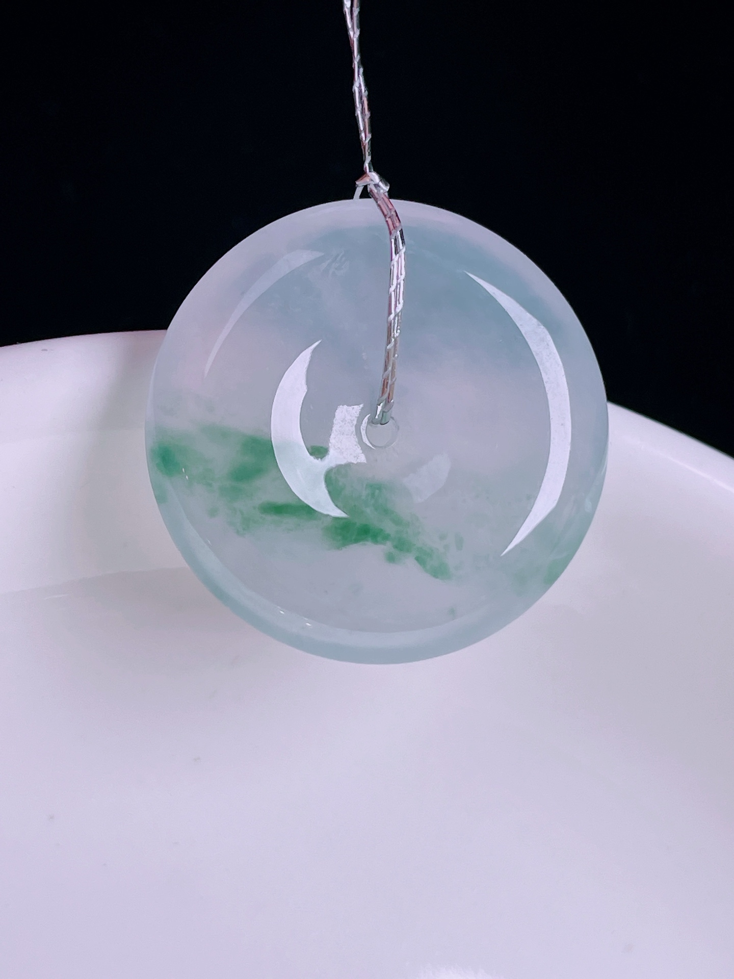 ️飘花平安扣，老种起光，细底通透，尺寸：23/5.4mm0819