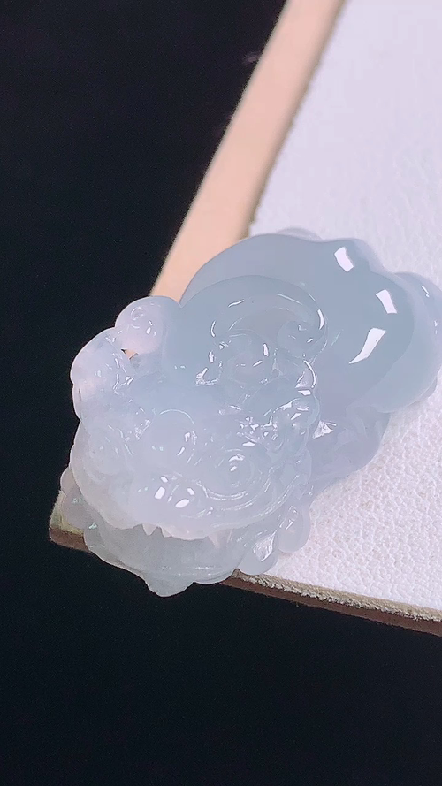 ️冰紫貔貅，无裂，尺寸:30.4-17.4-11.7mm 15