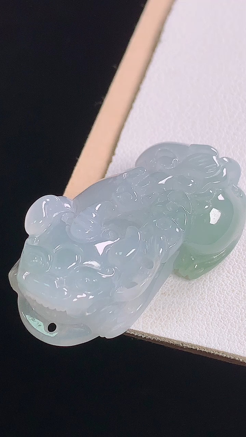 ️冰种貔貅，无裂，尺寸:40.3-22.7-12.0mm 15