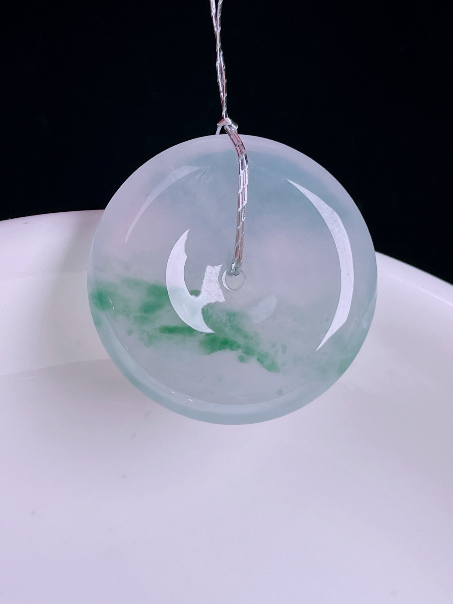 ️飘花平安扣，老种起光，细底通透，尺寸：23/5.4mm0819