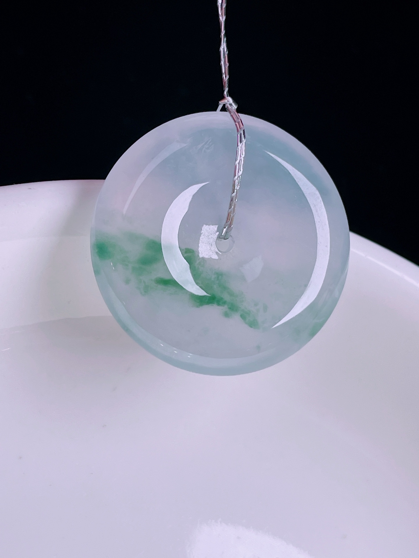 ️飘花平安扣，老种起光，细底通透，尺寸：23/5.4mm0819