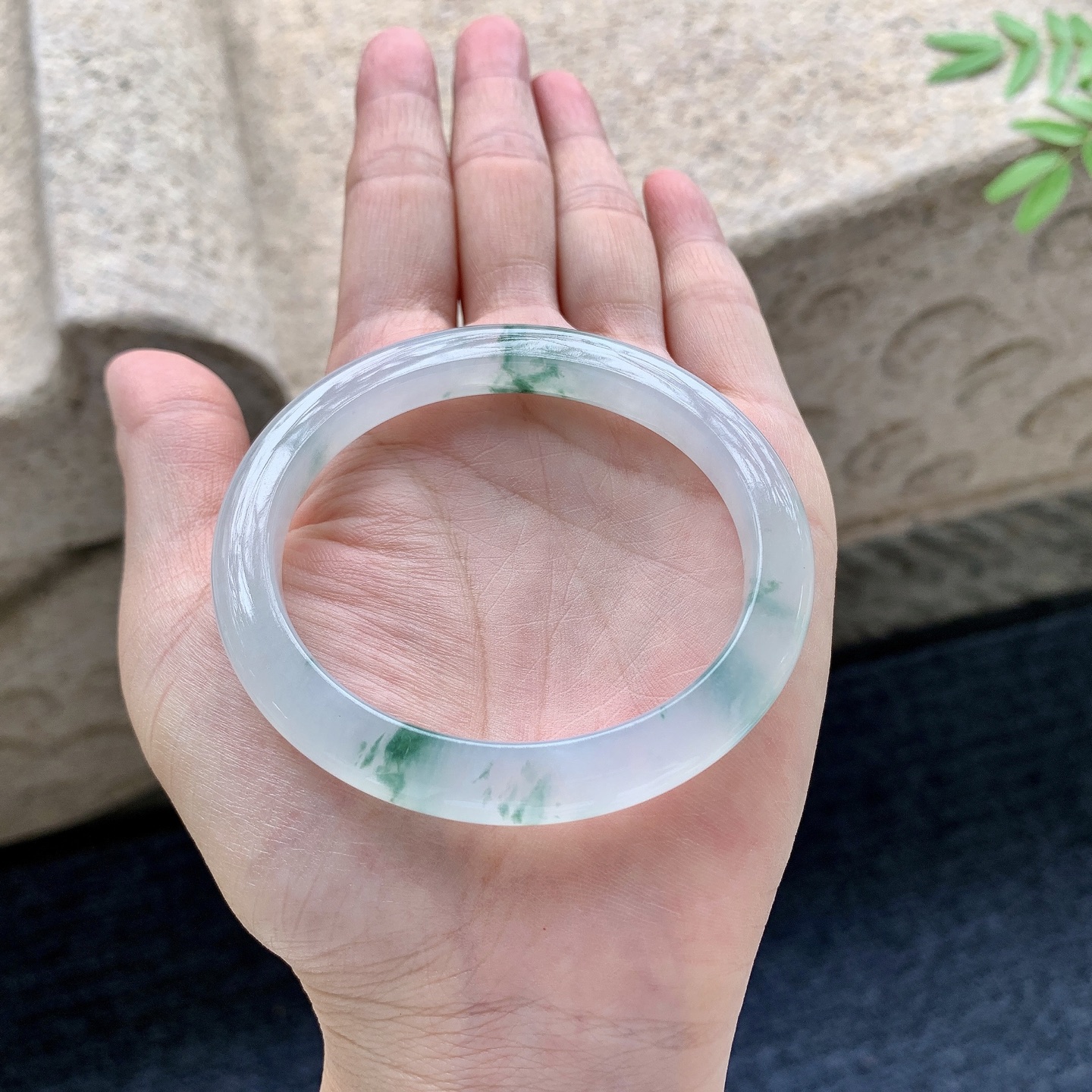 贵妃54 55，圈口55.2/49/7.5/8，编码D6081711，冰飘花，清透，水润，种老，细腻