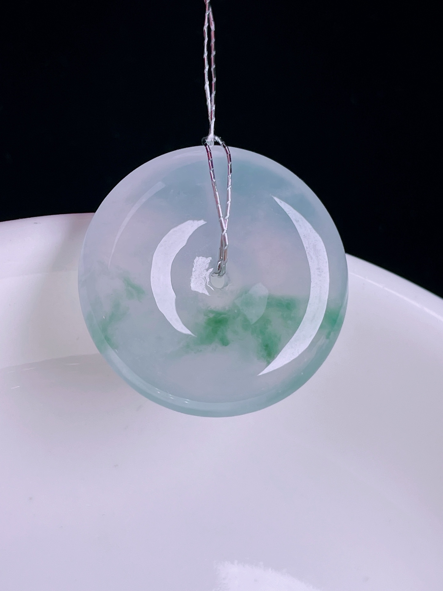 ️飘花平安扣，老种起光，细底通透，尺寸：23/5.4mm0819