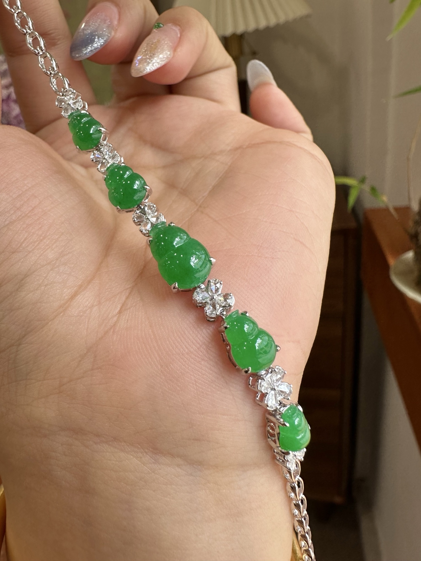 ️ 阳绿葫芦手链