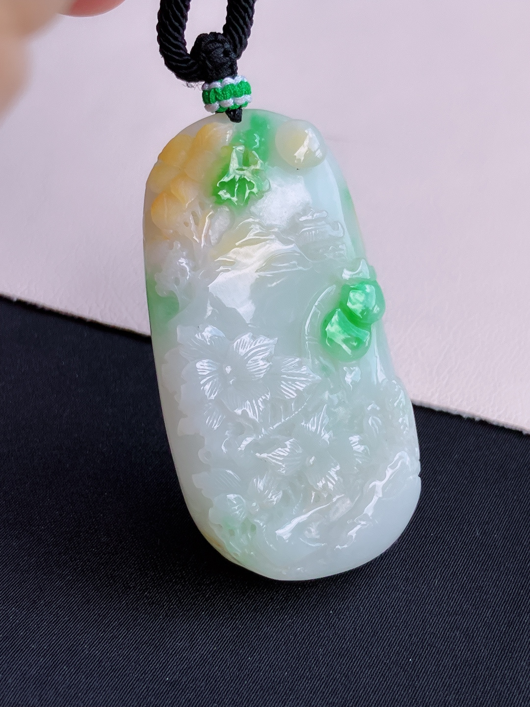 三彩山水牌，意境美，尺寸52.6/27.6/8.5/自然光实拍