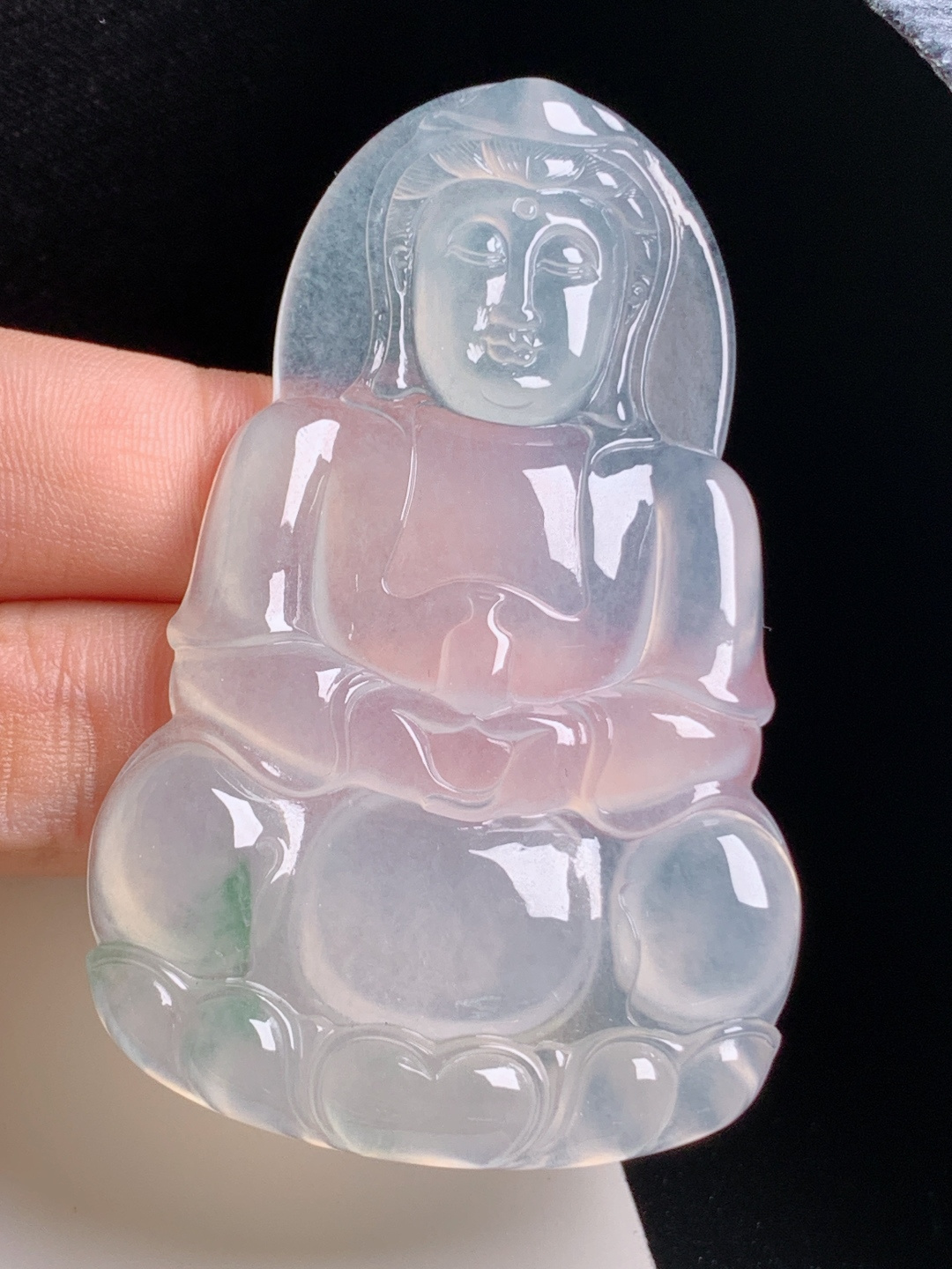 ️ 冰种观音，冰透莹润，雕工端庄，平安顺遂