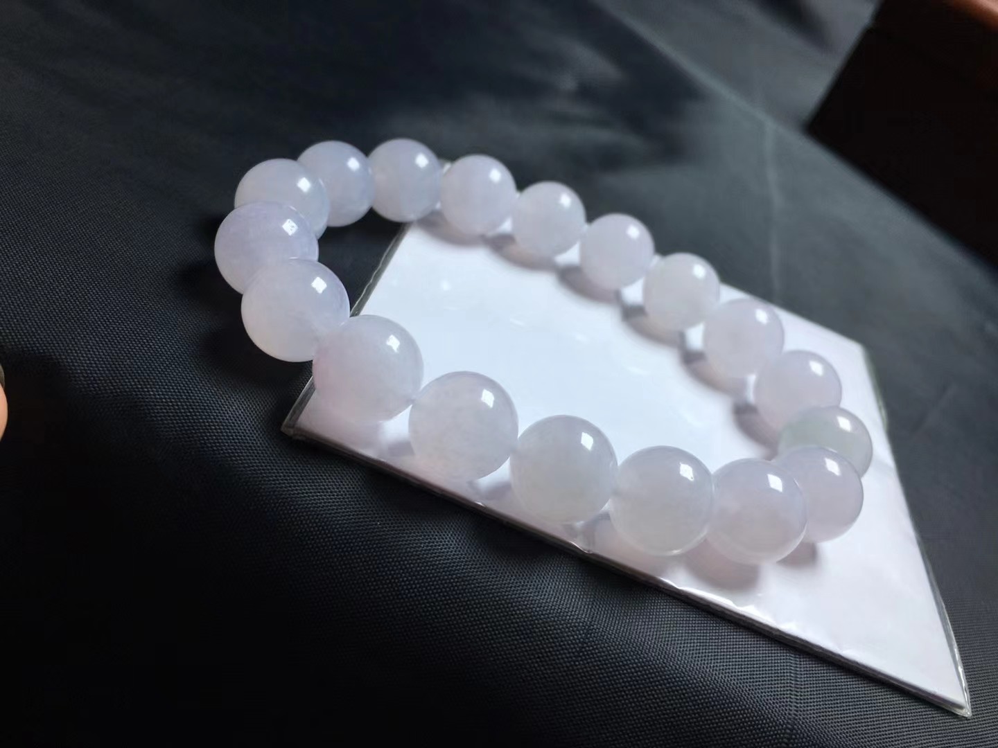 ️ 淡紫手串，卡11.8～11.6mm，18颗，种好，玉质细腻，均匀，清新，颗颗精选