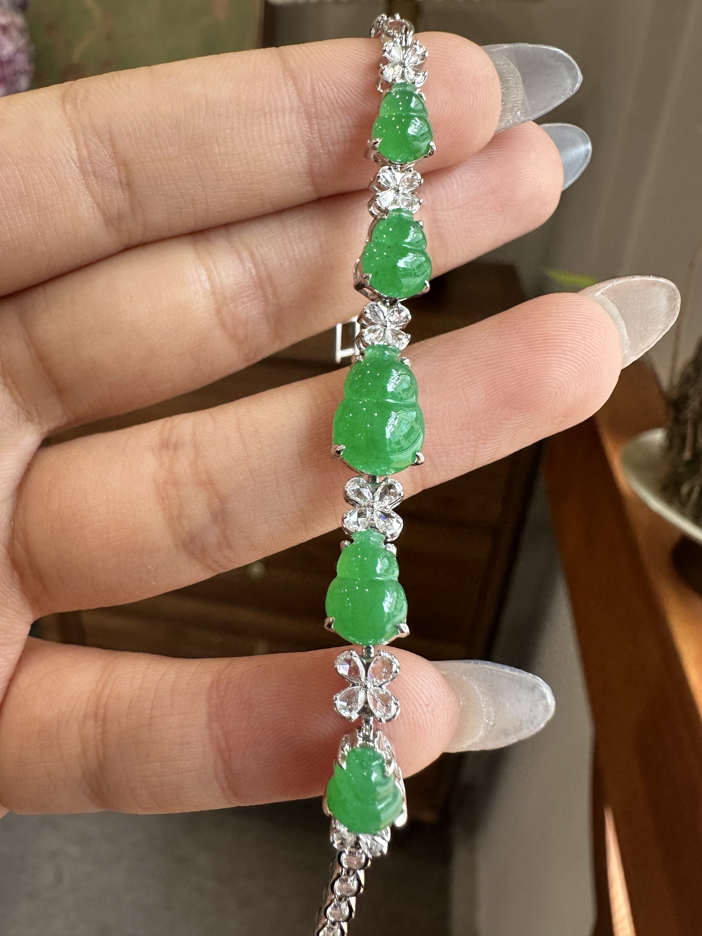 ️ 阳绿葫芦手链