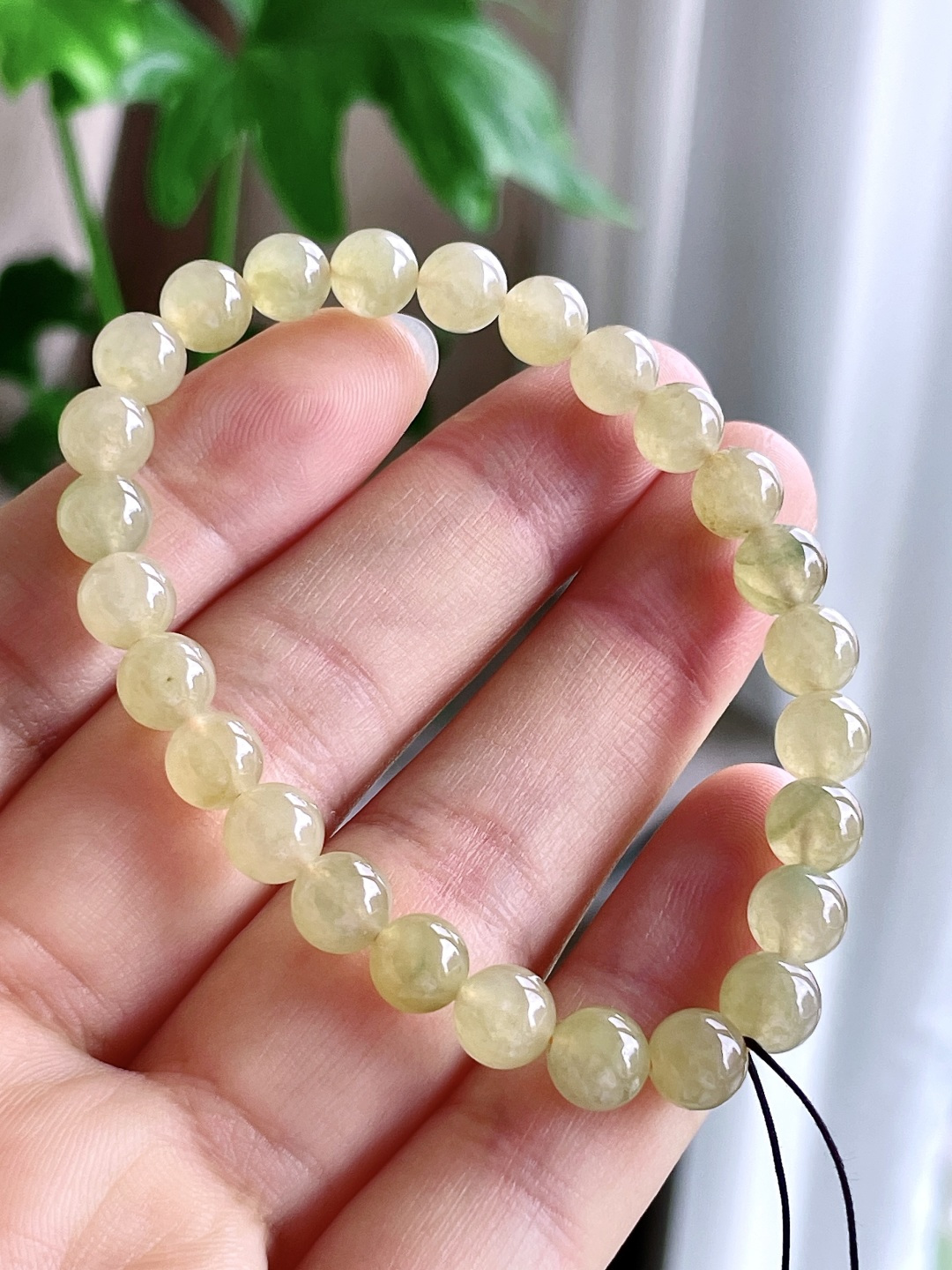 冰黄翡手串圆珠珠子手串，性比高，尺寸7mm，重量15.5克