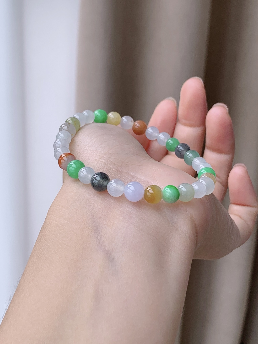 珠子冰多宝手串圆珠珠子手串，性比高，尺寸6.6mm，重量13.4克