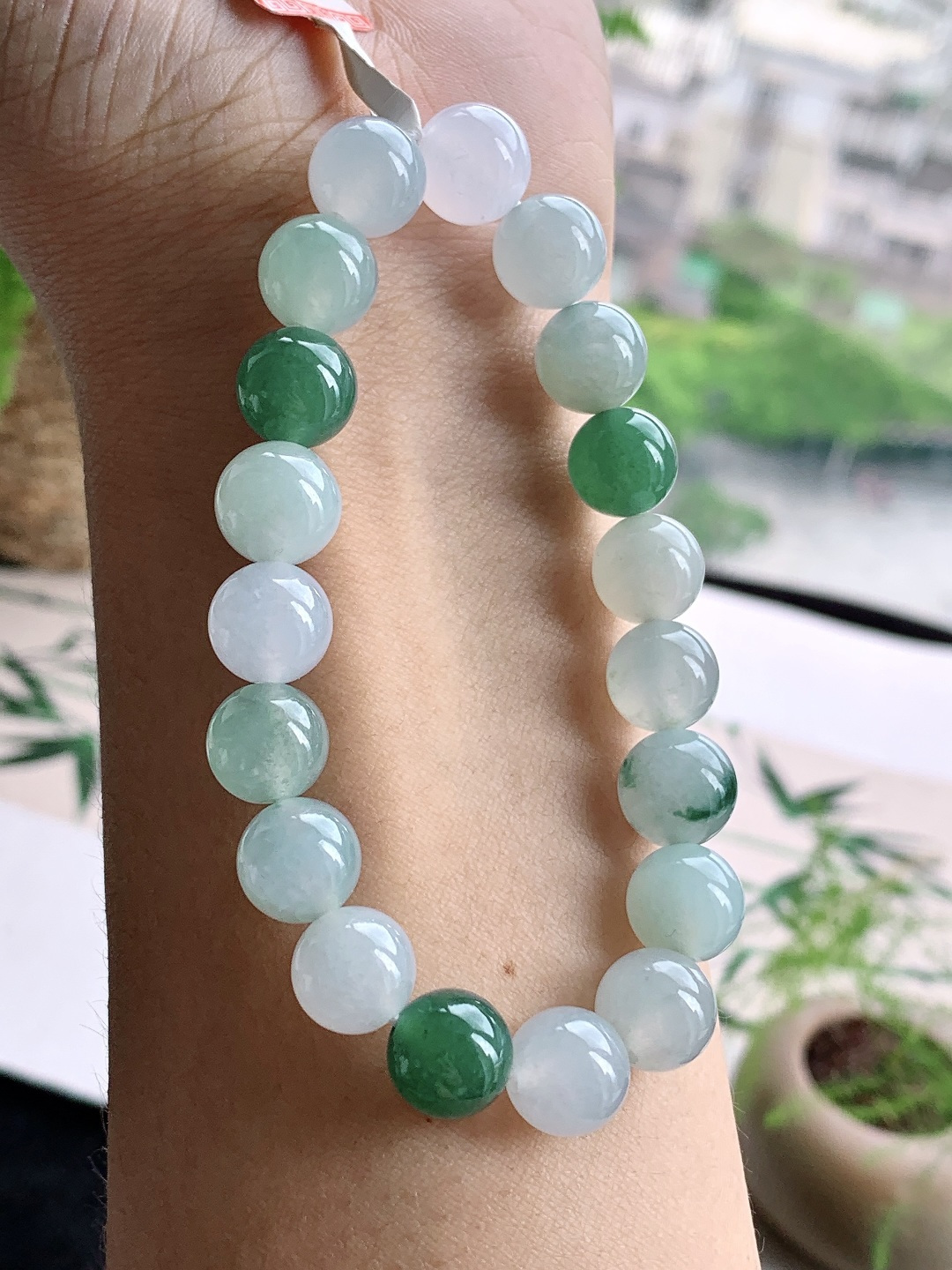 冰飘花手链圆珠子手链，性比高，尺寸10mm，重量33.6克