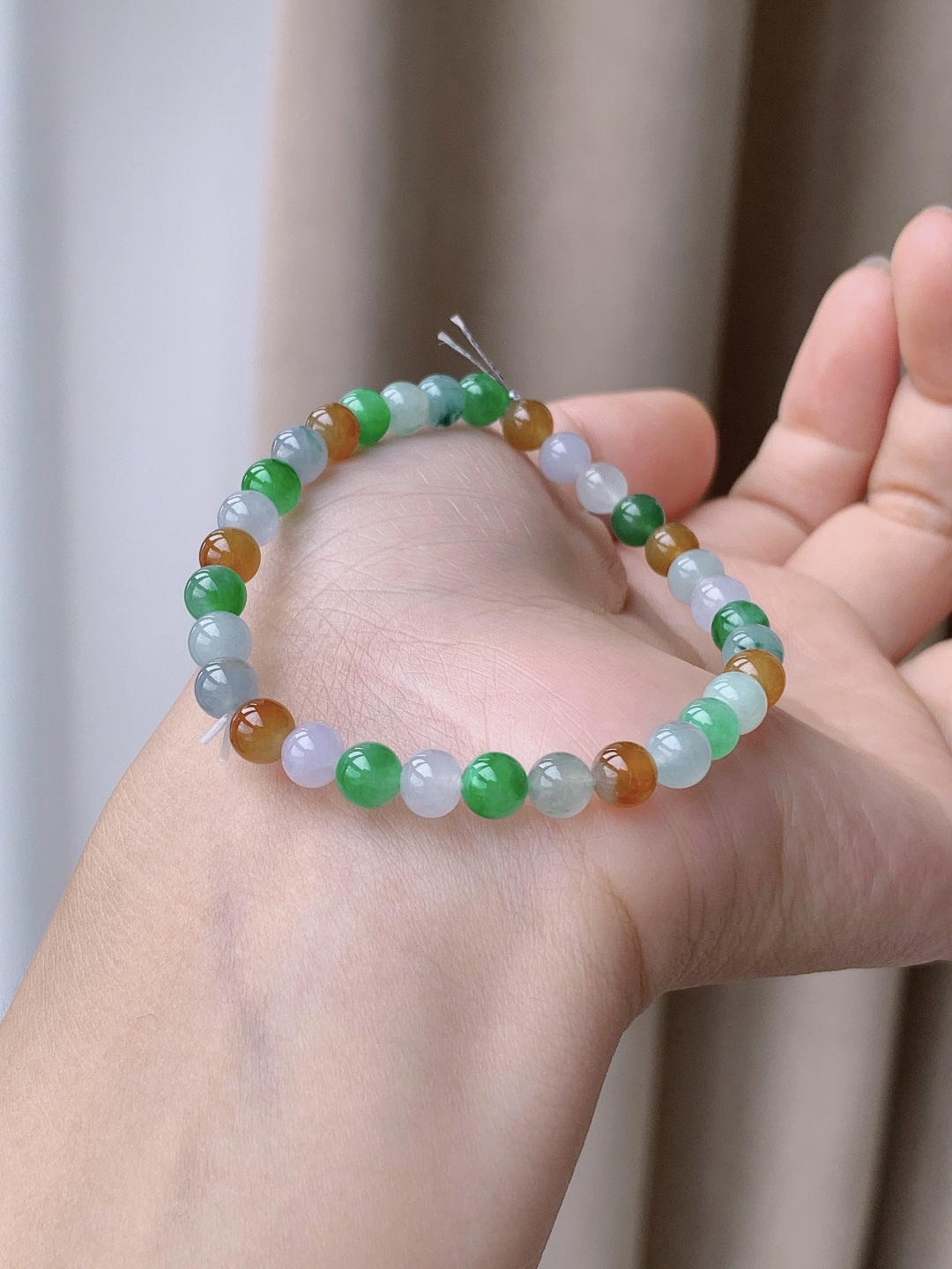 【珠子】冰多宝手串圆珠珠子手串【说明】缅甸 性比高【尺寸】5.6mm【重量】10克
