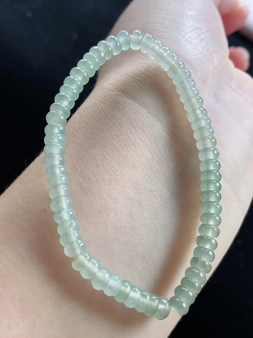 冰种算盘珠手串，尺寸5.2-2.7mm，D20dlh