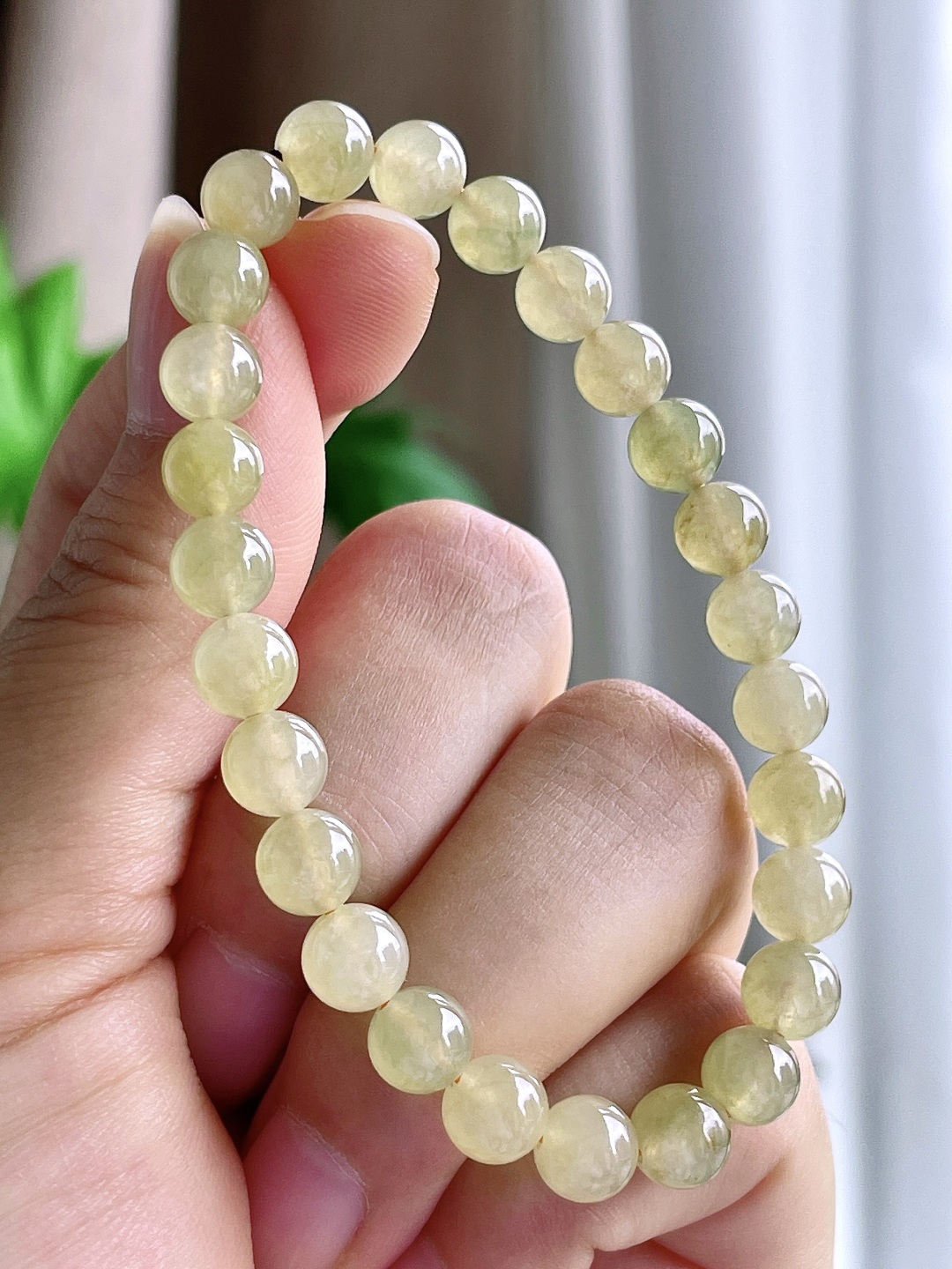 冰黄翡手串圆珠珠子手串，性比高，尺寸7mm，重量15.5克