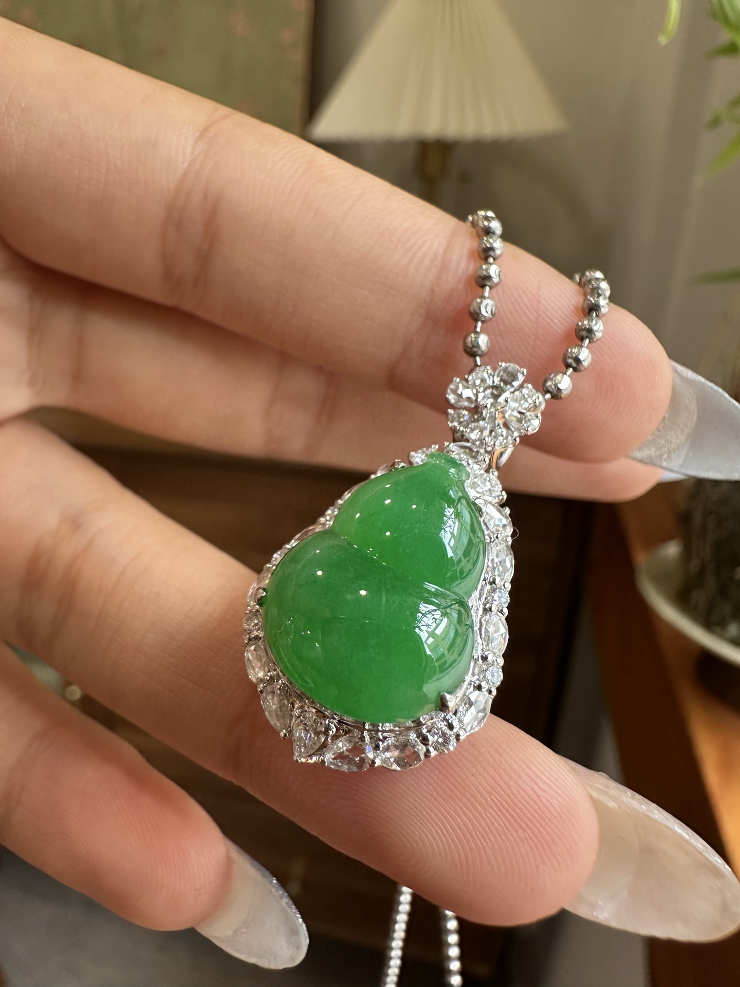 ️ 辣绿葫芦吊坠，16.5-13-4.2
