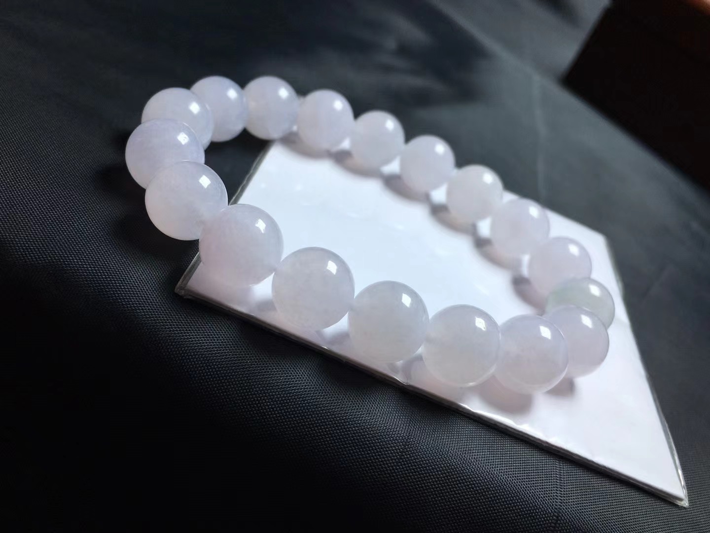 ️ 淡紫手串，卡11.8～11.6mm，18颗，种好，玉质细腻，均匀，清新，颗颗精选