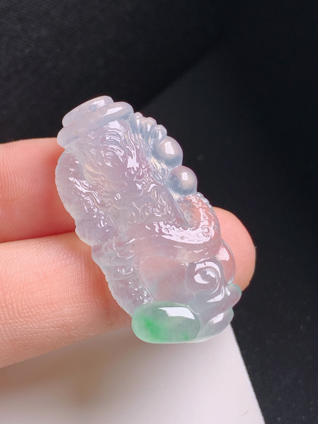 冰飘绿龙牌，冰晶通透，雕工立体，龙腾祥瑞 081808