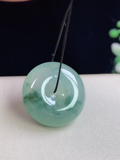 冰飘花平安扣，无裂，尺寸18.6-6.2mm，D21ayd