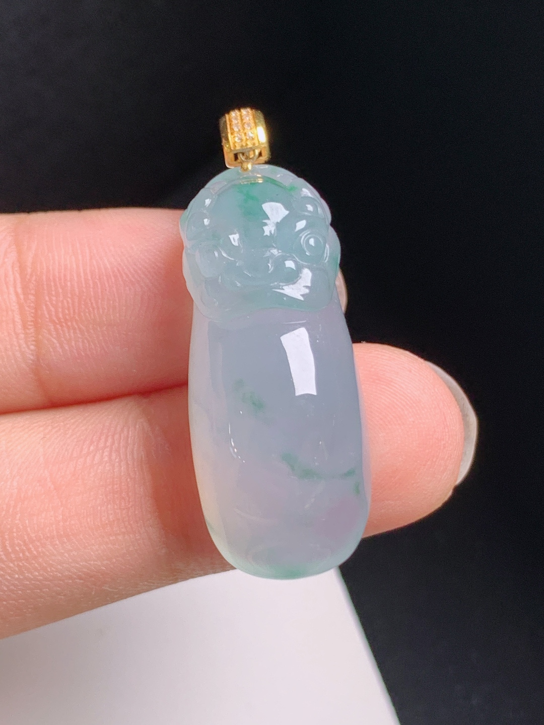 冰飘花貔貅吊坠，冰润起光，雕工立体，招财聚福，530819