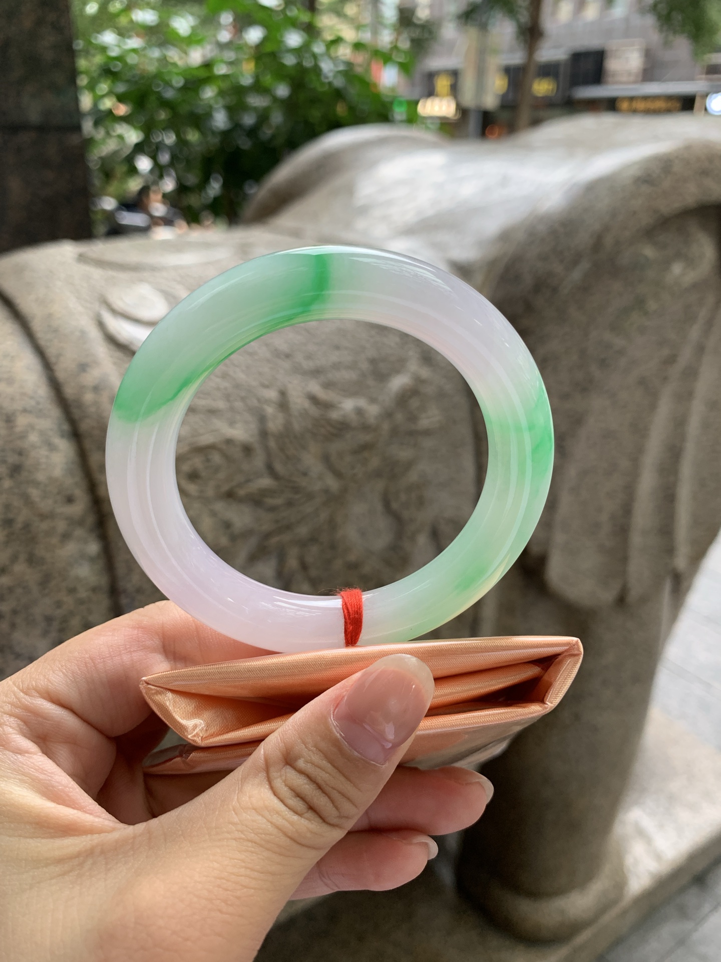 阳绿圆条,0821-N1384,打灯纹裂