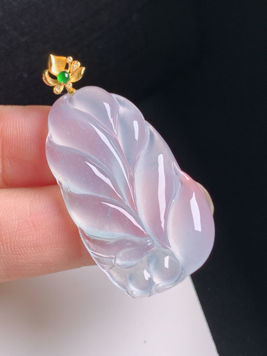 九尾狐吊坠，冰透起莹，线条流畅，金枝玉叶，530819
