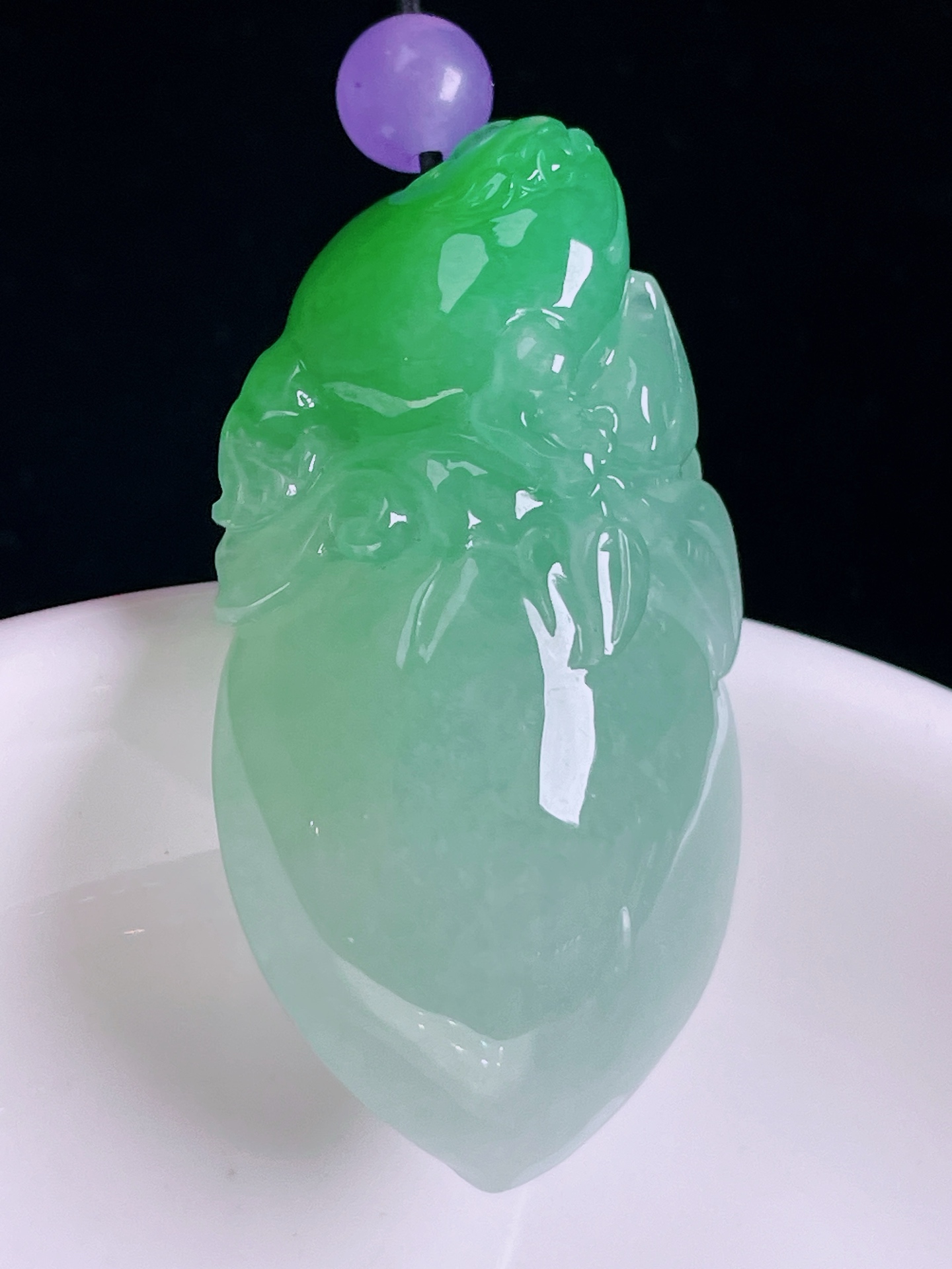 飘绿福瓜，老种起光，细底通透，尺寸：43/22.5/12.8mm0821