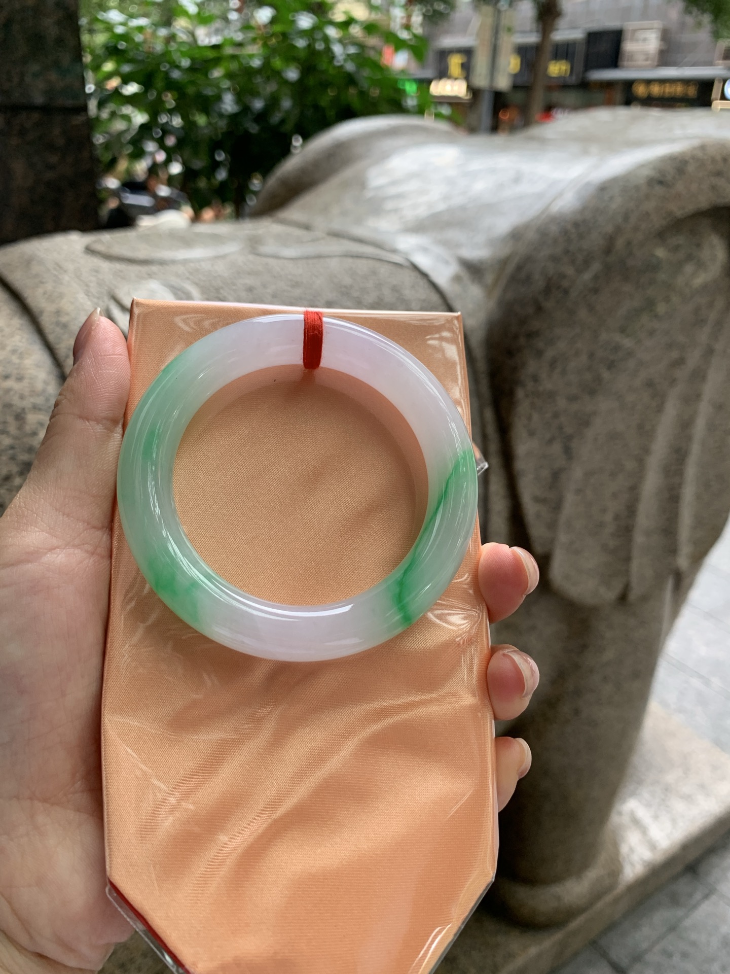 阳绿圆条,0821-N1384,打灯纹裂