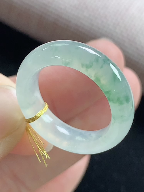 冰飘花戒指，无裂，内径尺寸15.7-5.8-3.3mm，10号手寸，D21lyg