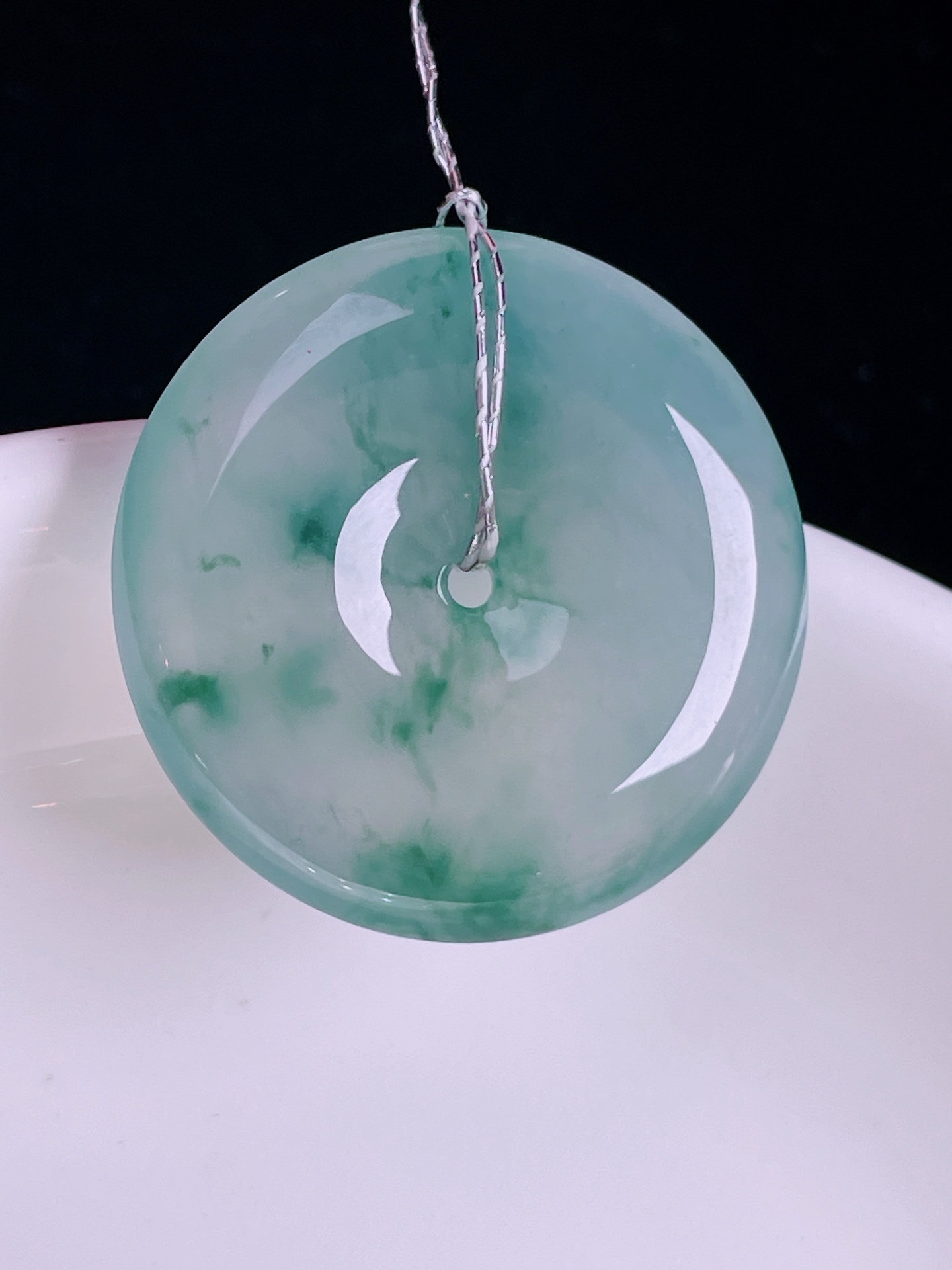 平安扣，老种起光，细底通透，尺寸：26.3/5.9mm0821