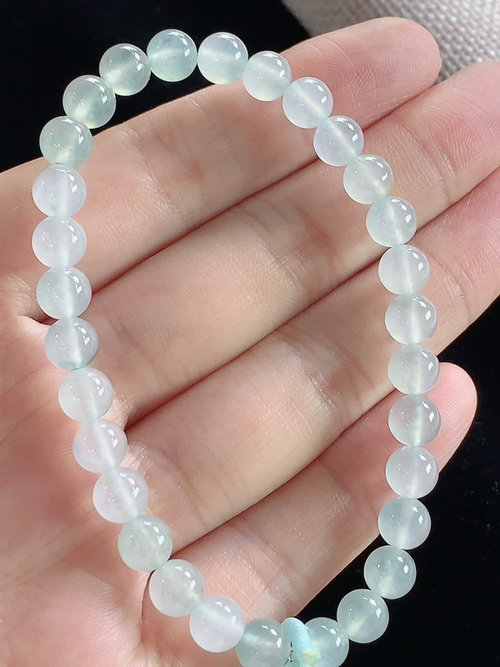 冰种玉珠手链，尺寸6.2mm，D21lwh6
