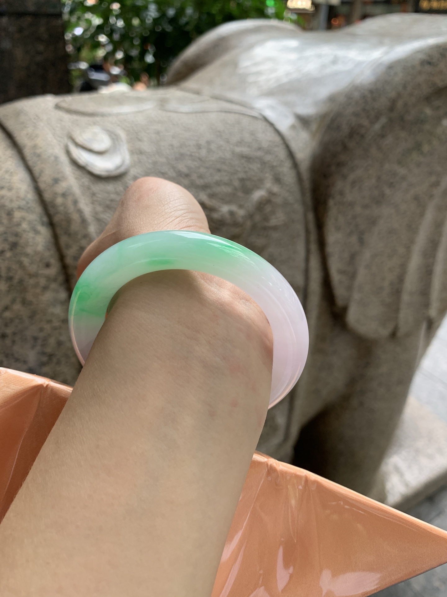 阳绿圆条,0821-N1384,打灯纹裂
