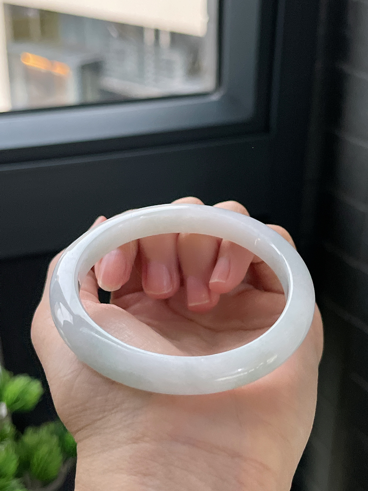 正圈56.8圈口，翡翠白月光手镯
