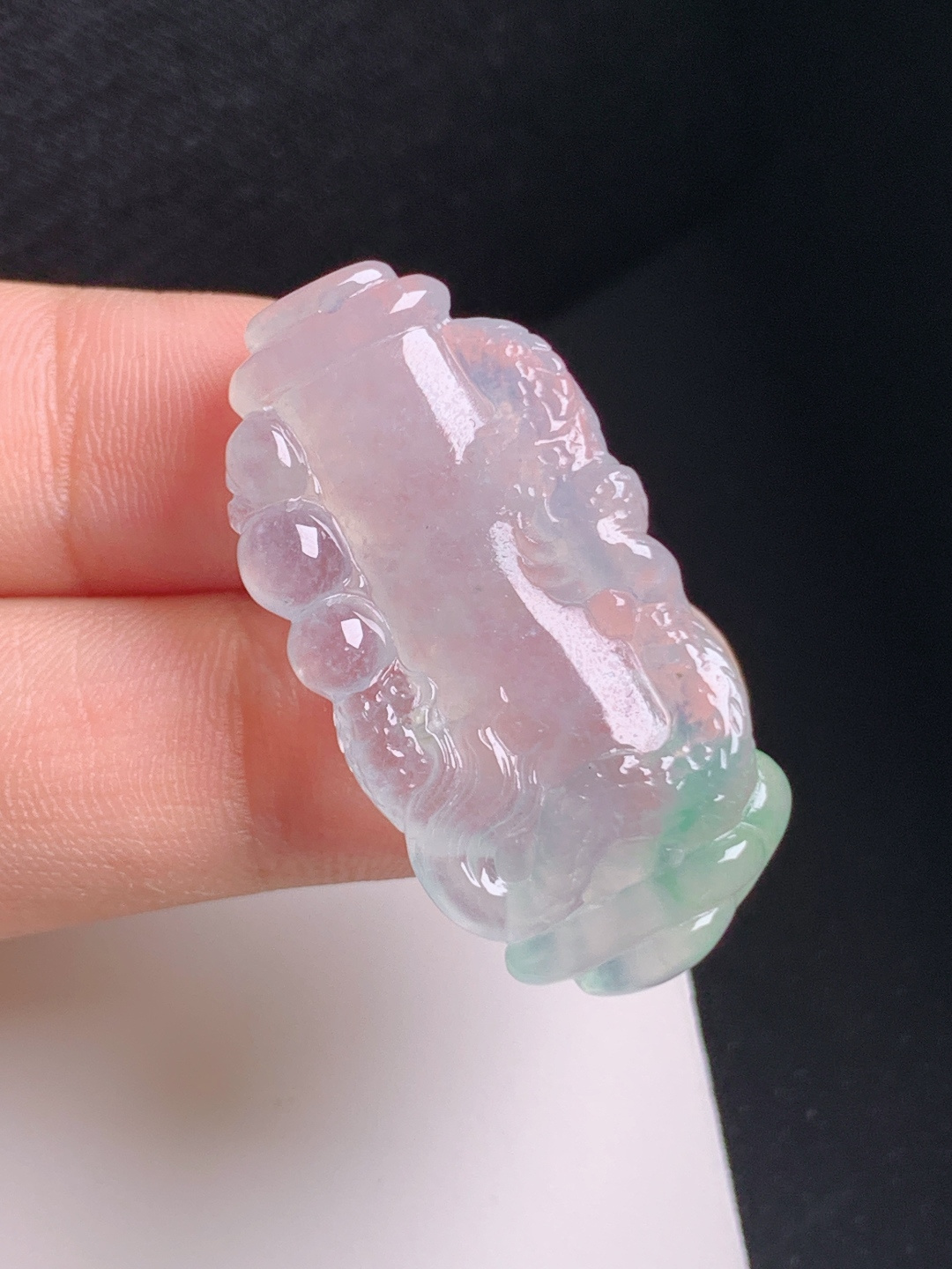 冰飘绿龙牌，冰晶通透，雕工立体，龙腾祥瑞 081808