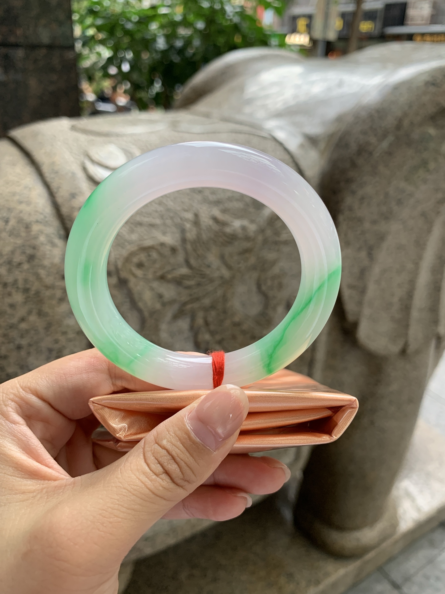 阳绿圆条,0821-N1384,打灯纹裂