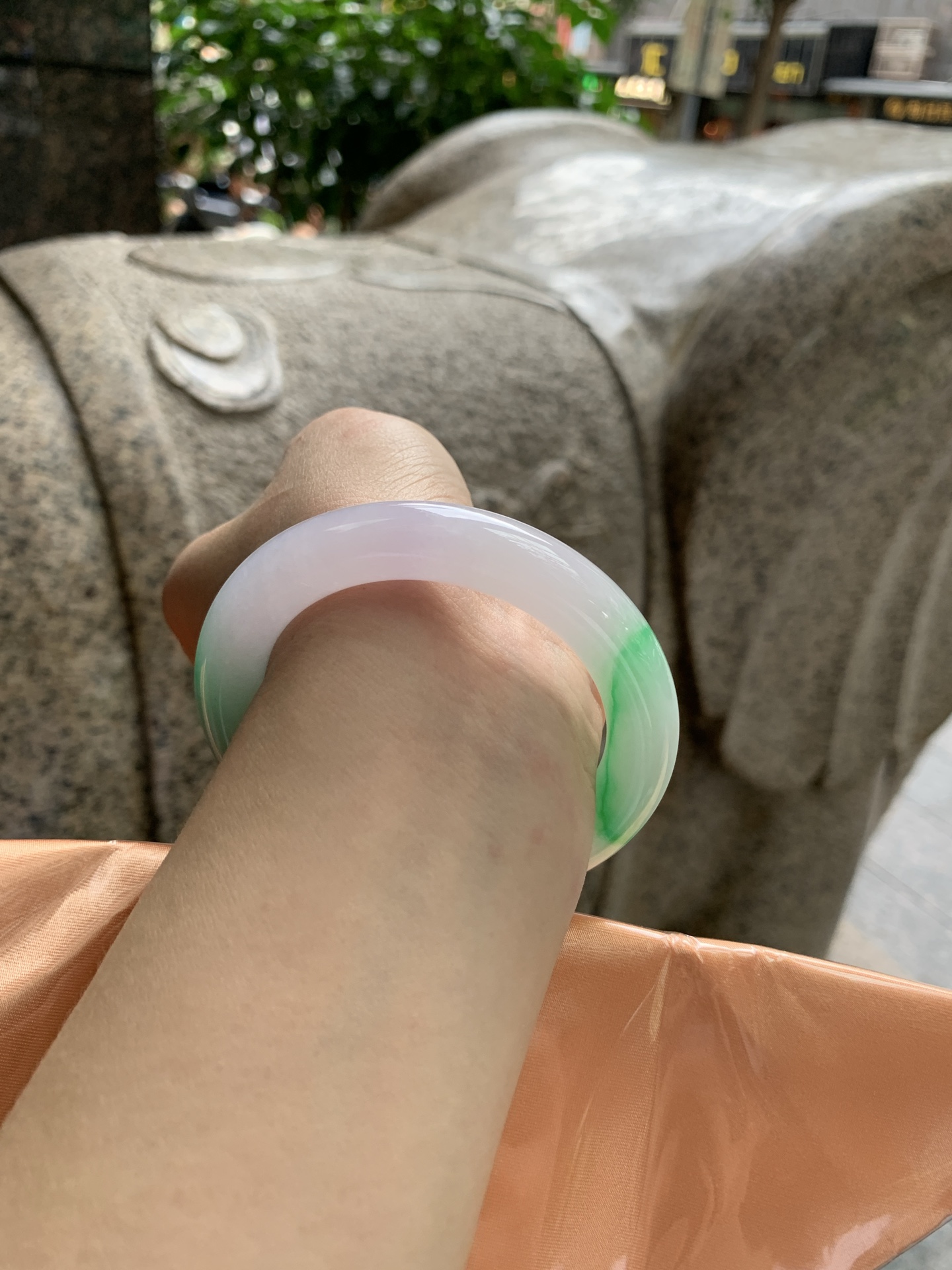 阳绿圆条,0821-N1384,打灯纹裂